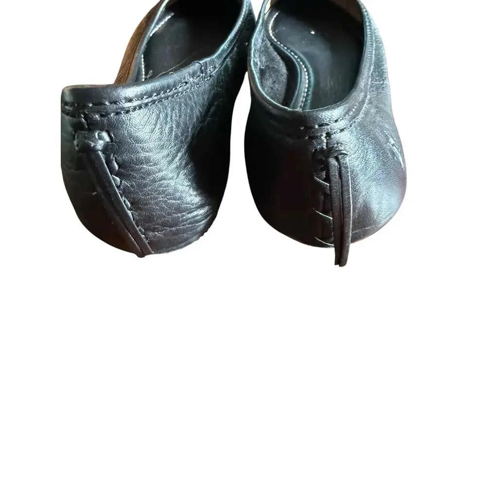 Frye Carson Ballet Flats Black Leather Size 8